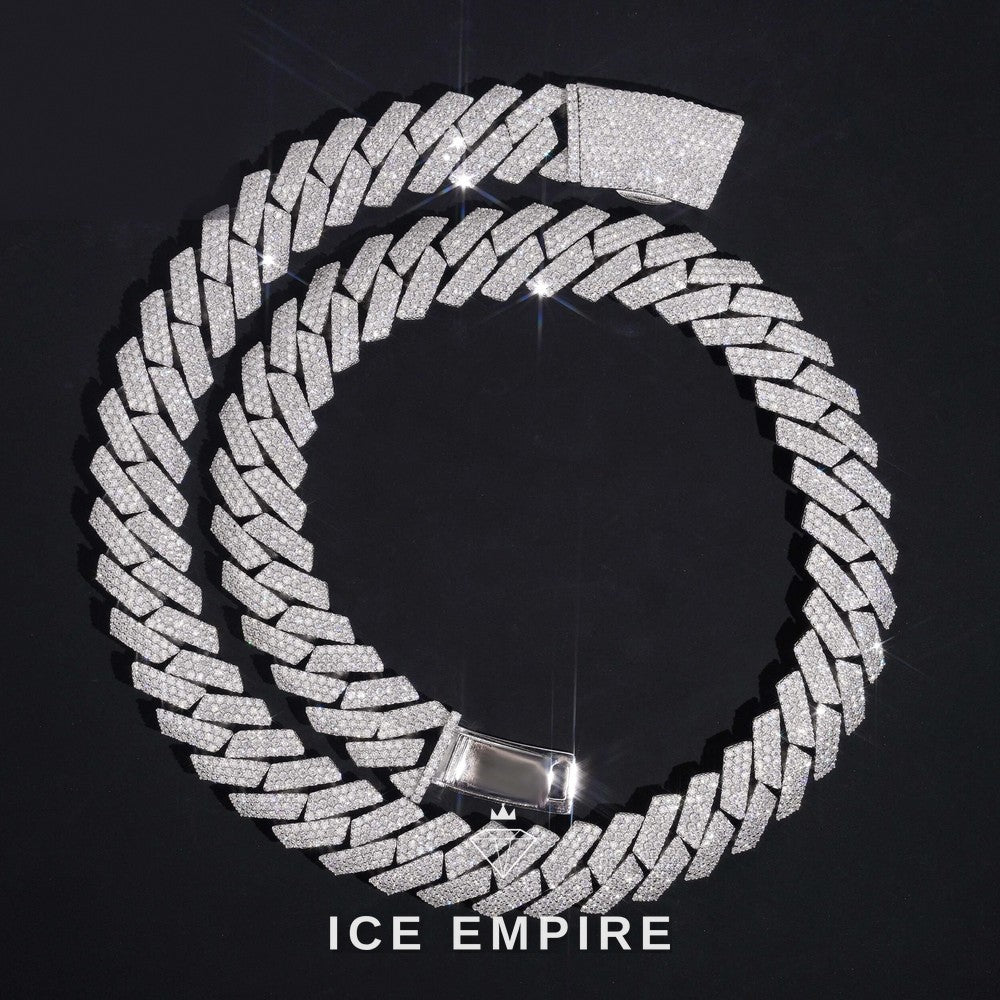 Iced Out Rose Gold Plated Moissanite Cuban Chain