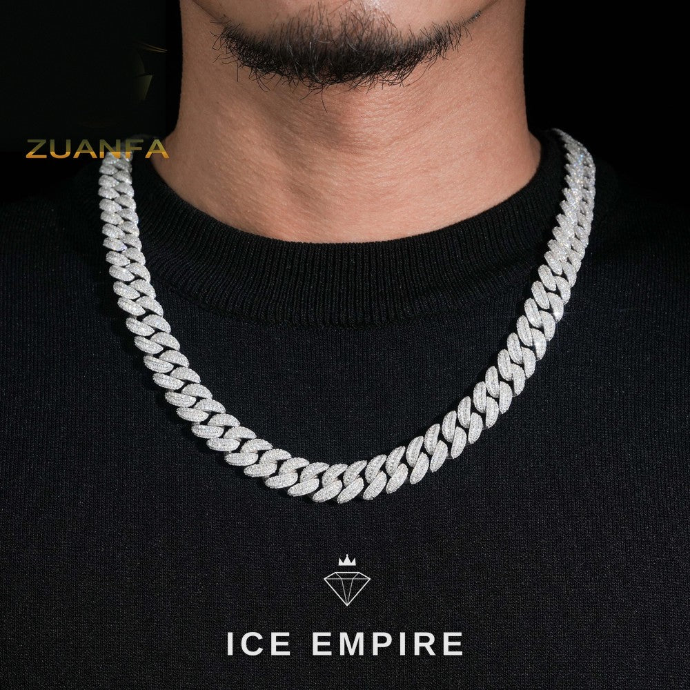 Iced Out Rose Gold Plated Moissanite Cuban Chain