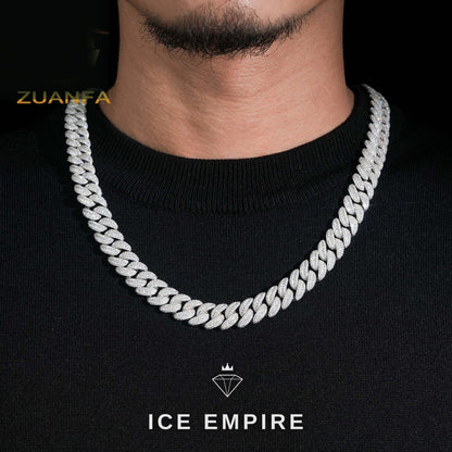 Iced Out Rose Gold Plated Moissanite Cuban Chain