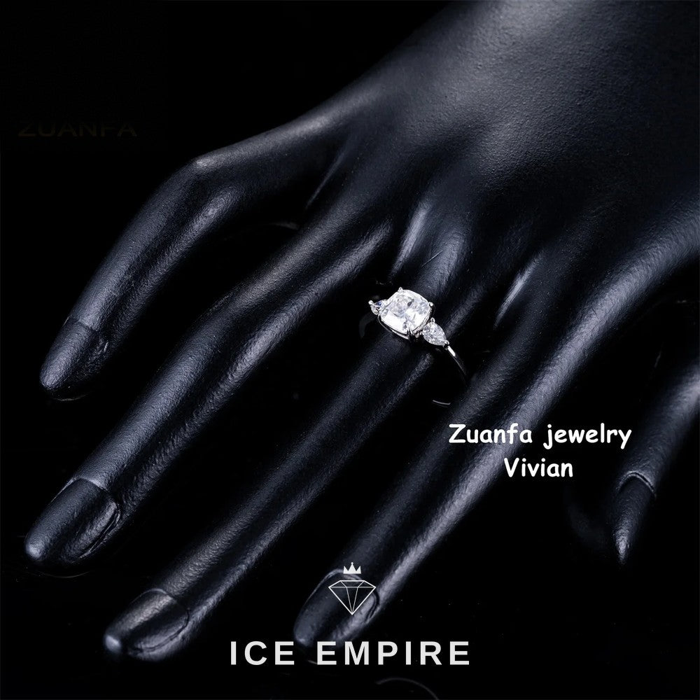 Iced Out 925 Silver Moissanite Ring