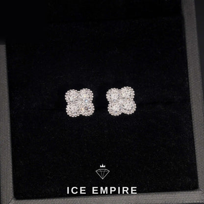 Iced Out 925 Silver Moissanite Stud Earrings