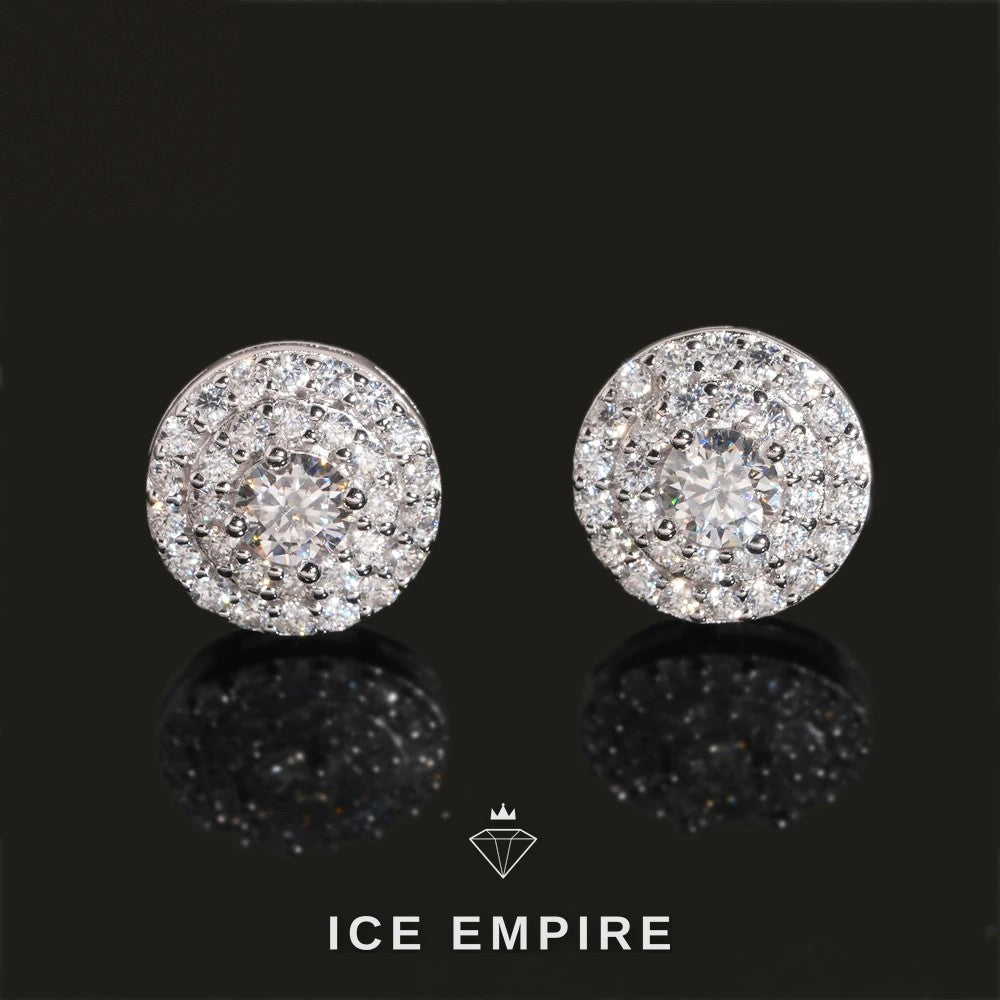 Iced Out Rose Gold Plated Moissanite Stud Earrings