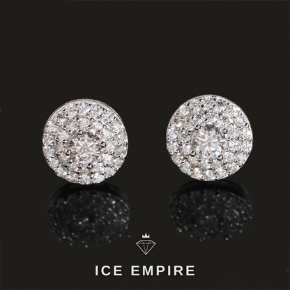 Iced Out Rose Gold Plated Moissanite Stud Earrings