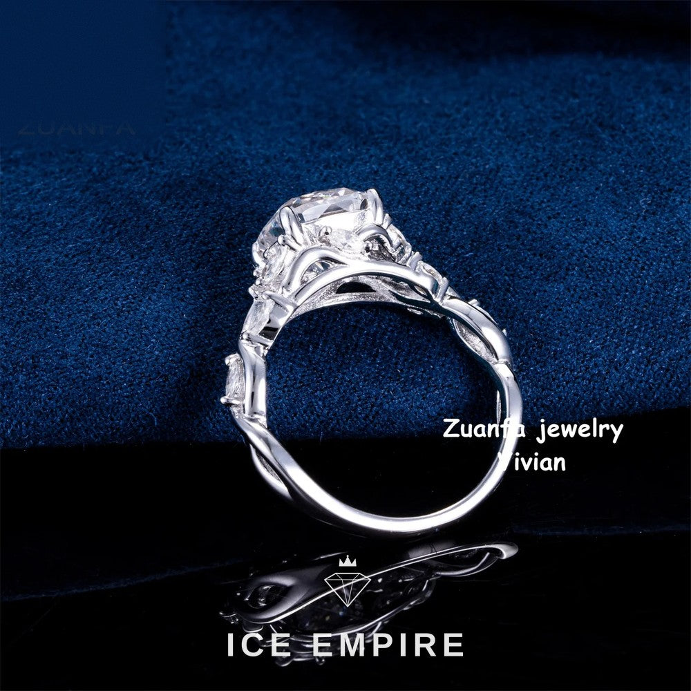 Iced Out 925 Silver Moissanite Ring