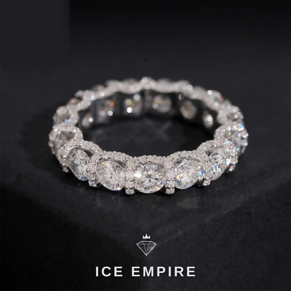 Iced Out 925 Silver Moissanite Hoop Earrings