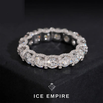 Iced Out 925 Silver Moissanite Hoop Earrings