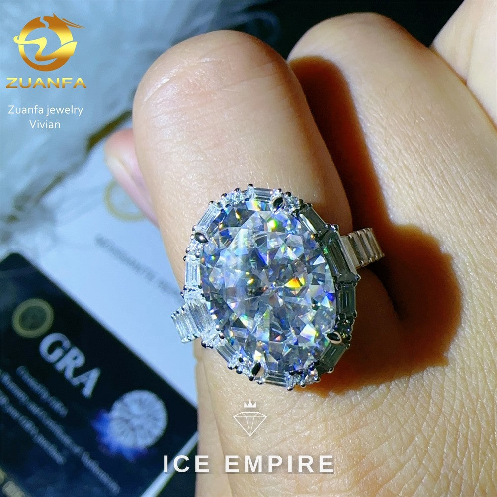 Iced Out 925 Silver Moissanite Ring