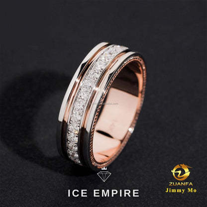 Iced Out Rose Gold Lab Grown Diamond Engagement Ring