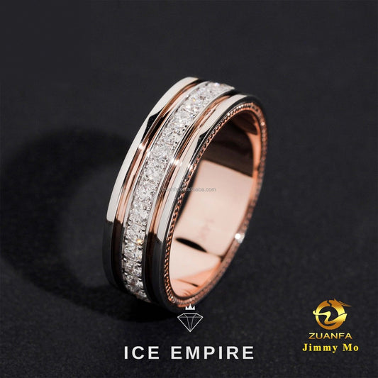 Iced Out Rose Gold Lab Grown Diamond Engagement Ring