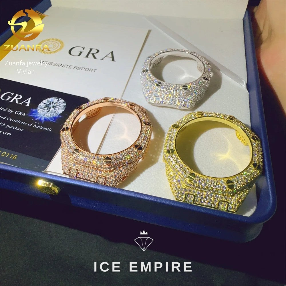 Iced Out 925 Silver Moissanite Watch