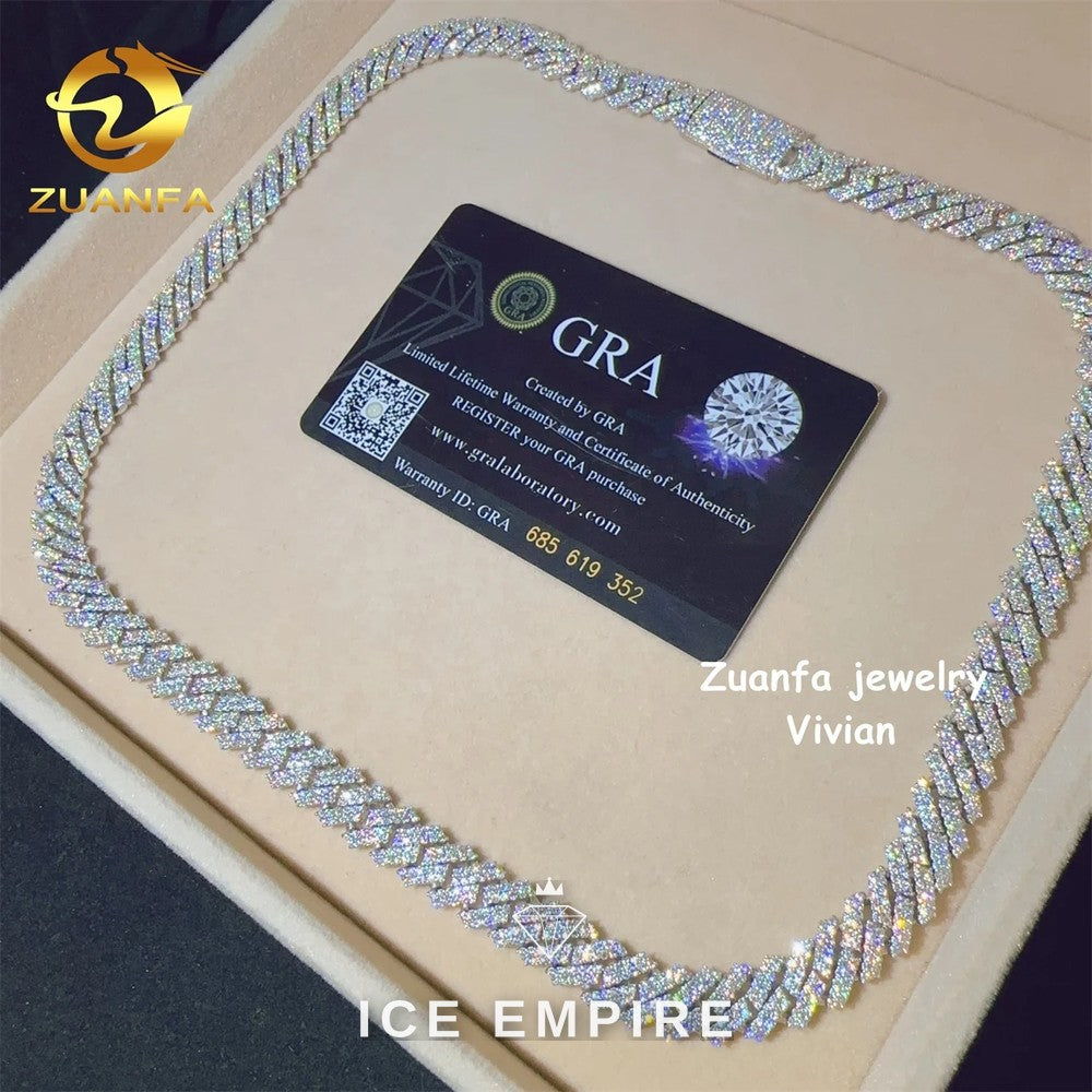 Iced Out Rose Gold Plated Moissanite Cuban Chain
