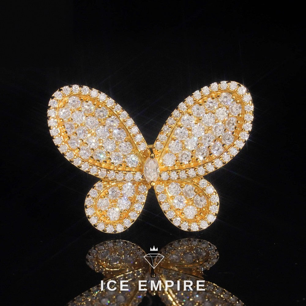 Iced Out Rose Gold Plated Moissanite Ring
