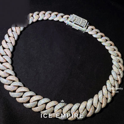 Iced Out Rose Gold Plated Moissanite Cuban Chain