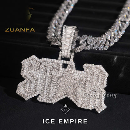Iced Out Rose Gold Plated Moissanite Pendant
