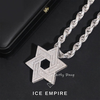Iced Out Baguette Rose Gold Plated Pendant