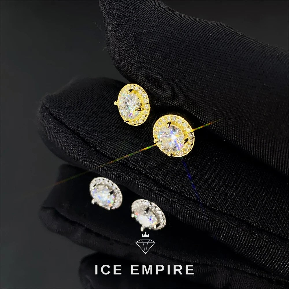 Iced Out 925 Silver Moissanite Earrings