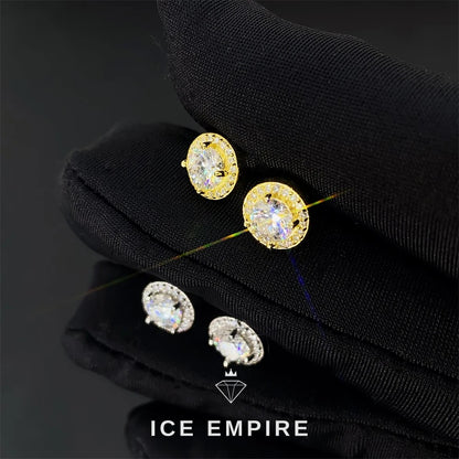 Iced Out 925 Silver Moissanite Earrings