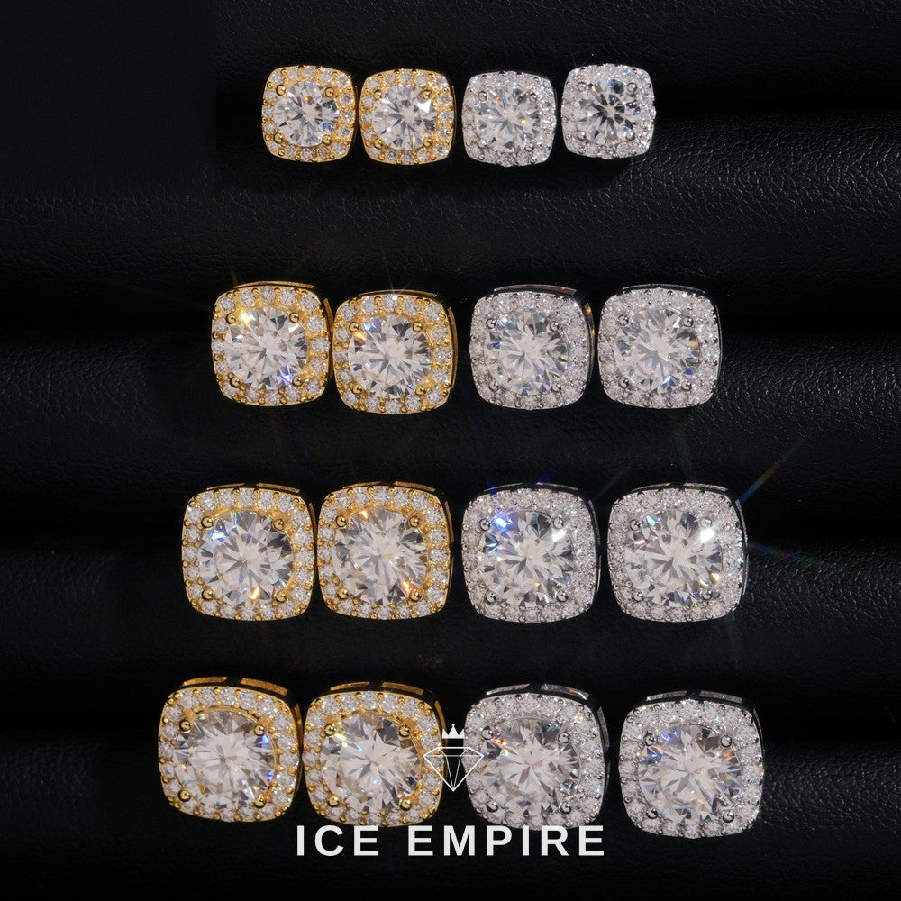 Iced Out Rose Gold Plated Moissanite Earrings
