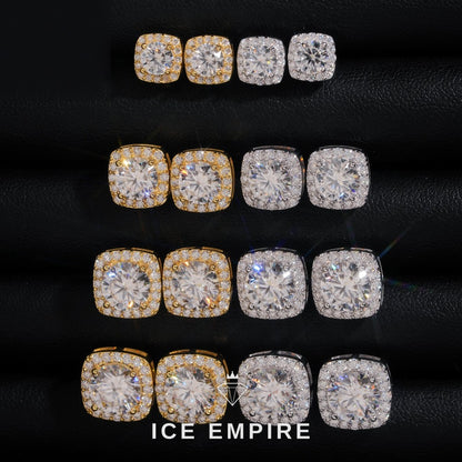 Iced Out Rose Gold Plated Moissanite Earrings