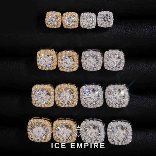 Iced Out Rose Gold Plated Moissanite Earrings