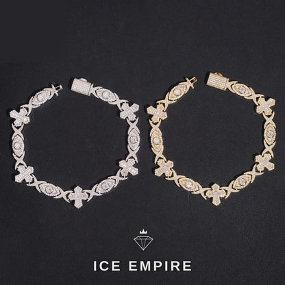 Iced Out Cross 925 Silver Moissanite Cuban Chain