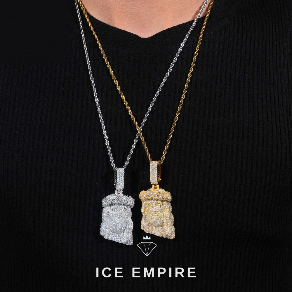 Iced Out Baguette 925 Silver Pendant