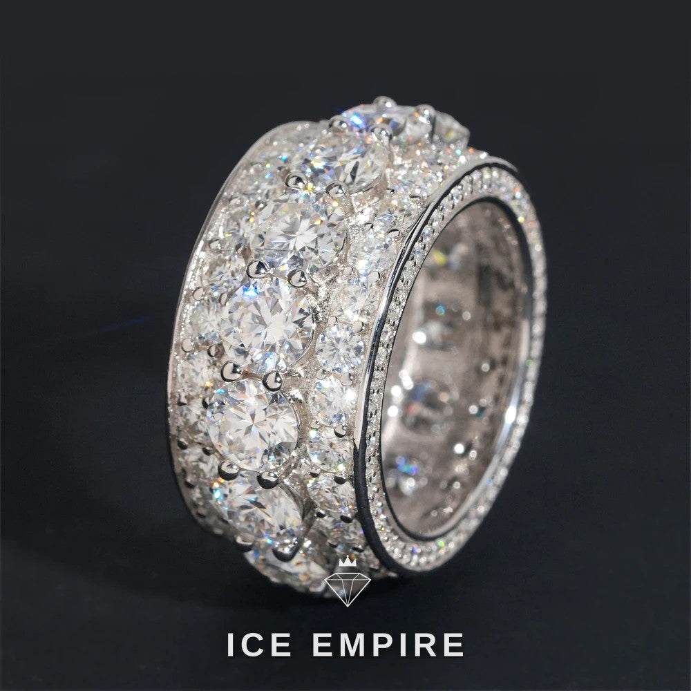 Iced Out 925 Silver Moissanite Ring