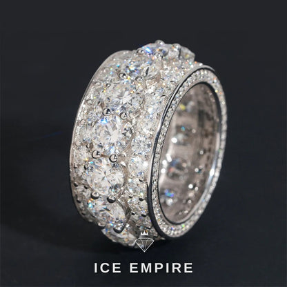 Iced Out 925 Silver Moissanite Ring