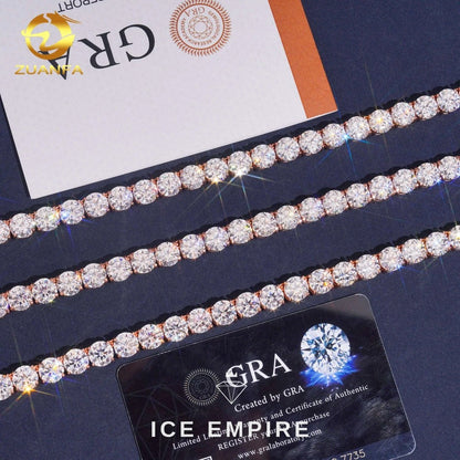 Iced Out Rose Gold Plated Moissanite Cuban Chain