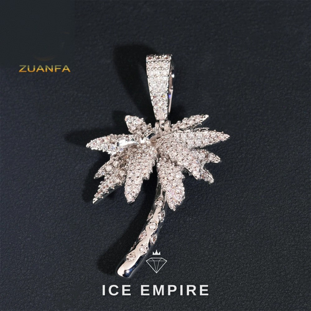 Iced Out Cross Rose Gold Plated Moissanite Pendant