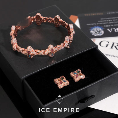 Iced Out Rose Gold Plated Moissanite Cuban Chain