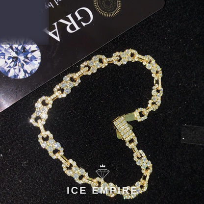 Iced Out Baguette 925 Silver Moissanite Cuban Chain
