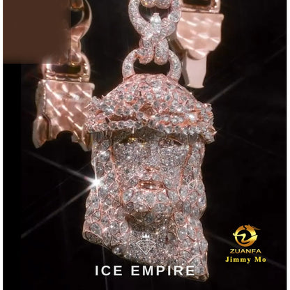 Iced Out Rose Gold Moissanite Pendant