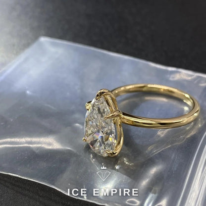 Iced Out 10K Gold Lab Grown Diamond Engagement Ring
