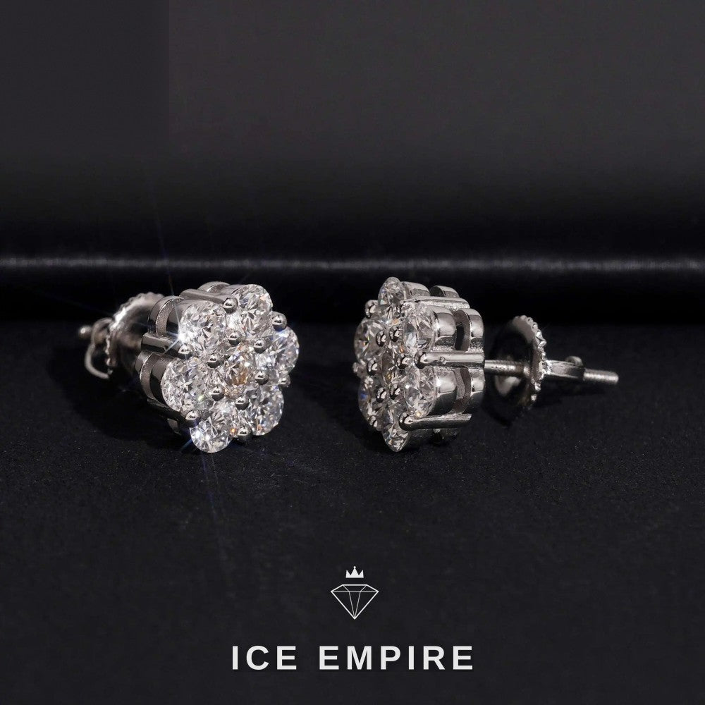 Iced Out Rose Gold Plated Lab Grown Diamond Earrings