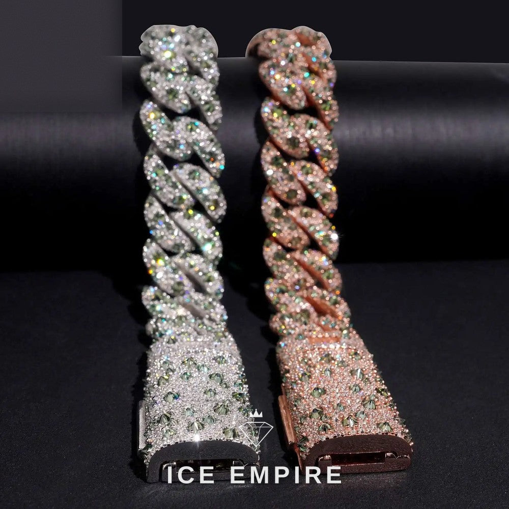Iced Out 925 Silver Moissanite Cuban Chain