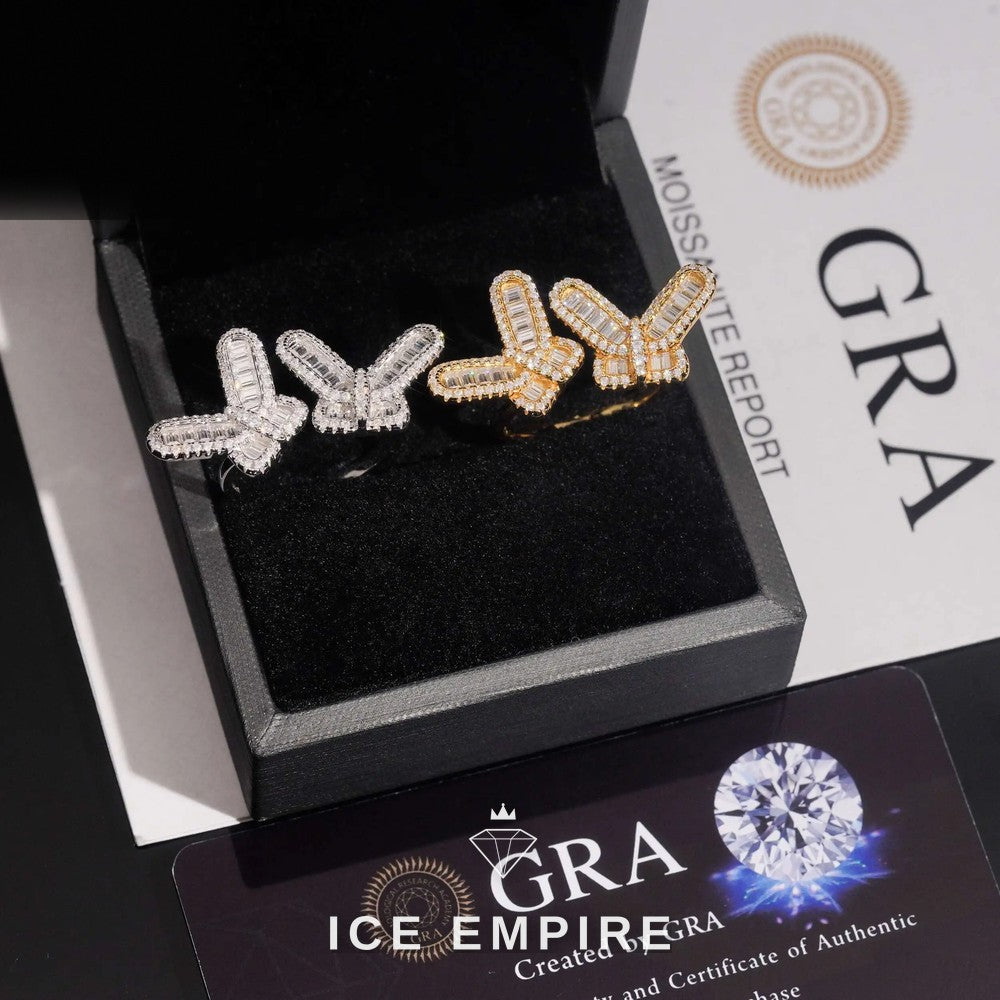 Iced Out Baguette Gold Plated Moissanite Ring