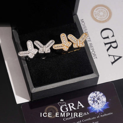 Iced Out Baguette Gold Plated Moissanite Ring
