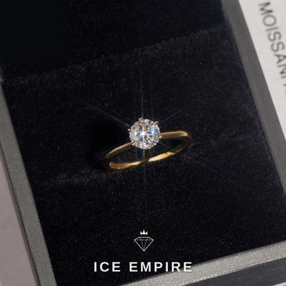 Iced Out 14K Gold Moissanite Wedding Band