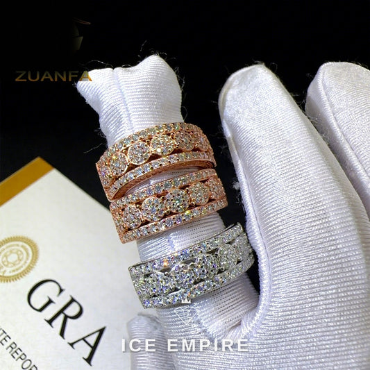 Iced Out 925 Silver Moissanite Ring