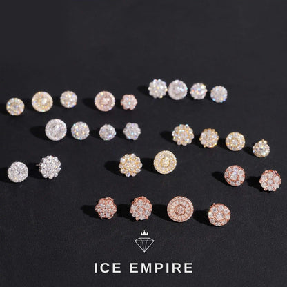 Iced Out Cross Gold Plated Moissanite Hoop Earrings