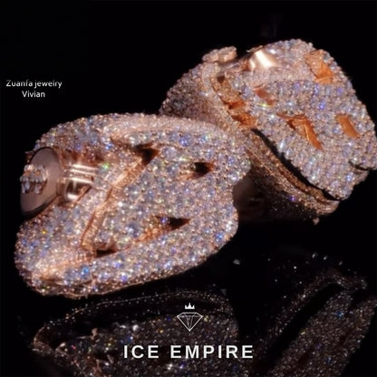 Iced Out Rose Gold Plated Moissanite Ring