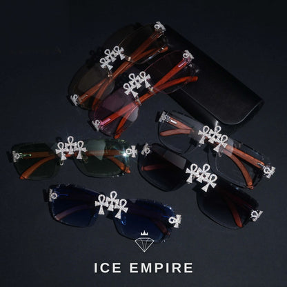 Iced Out Cross 925 Silver Glasses