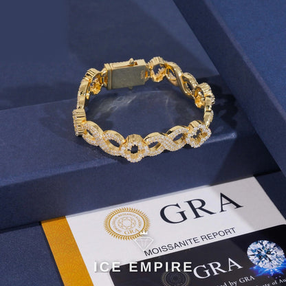 Iced Out Rose Gold Plated Moissanite Cuban Chain