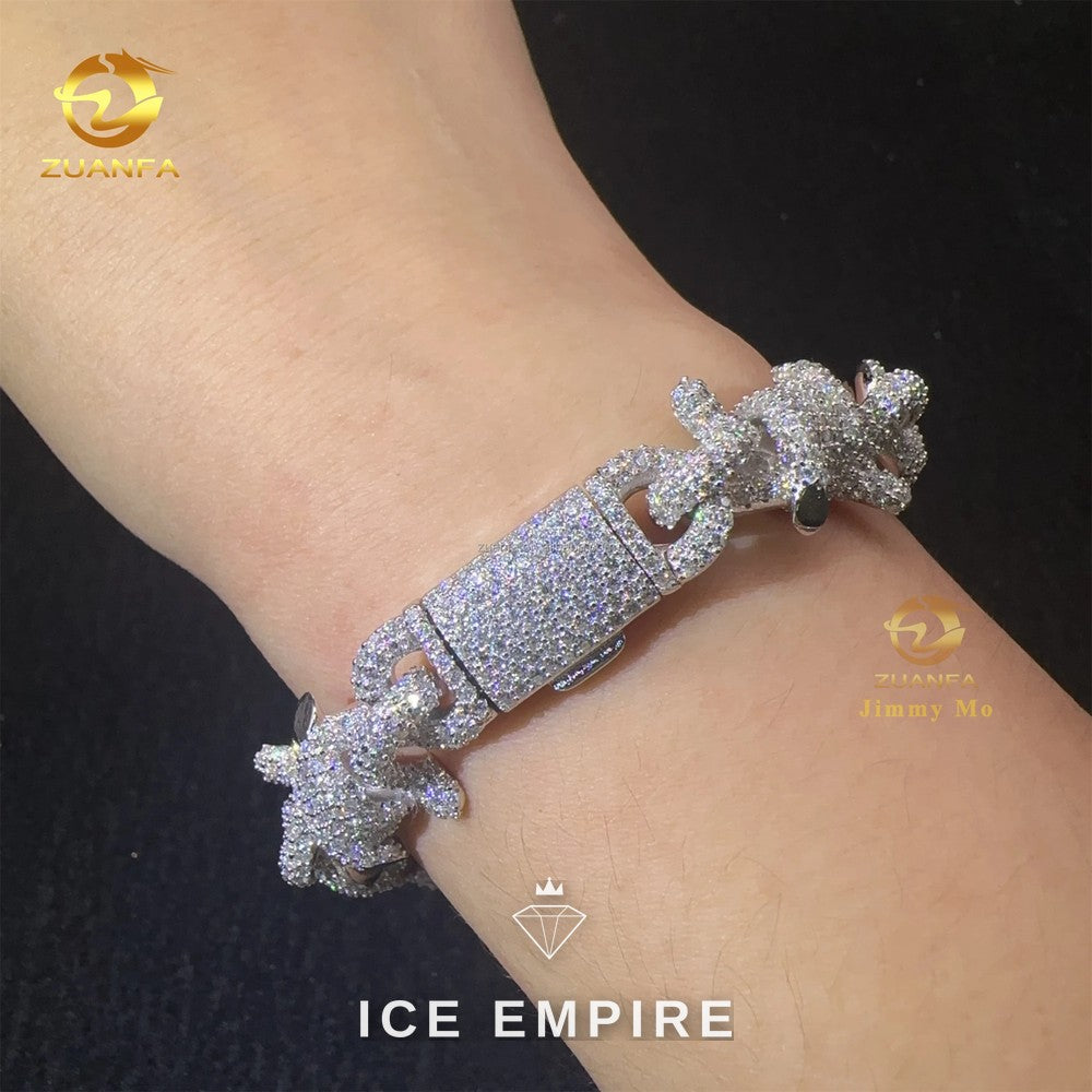 Iced Out 925 Silver Moissanite Cuban Chain