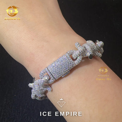 Iced Out 925 Silver Moissanite Cuban Chain
