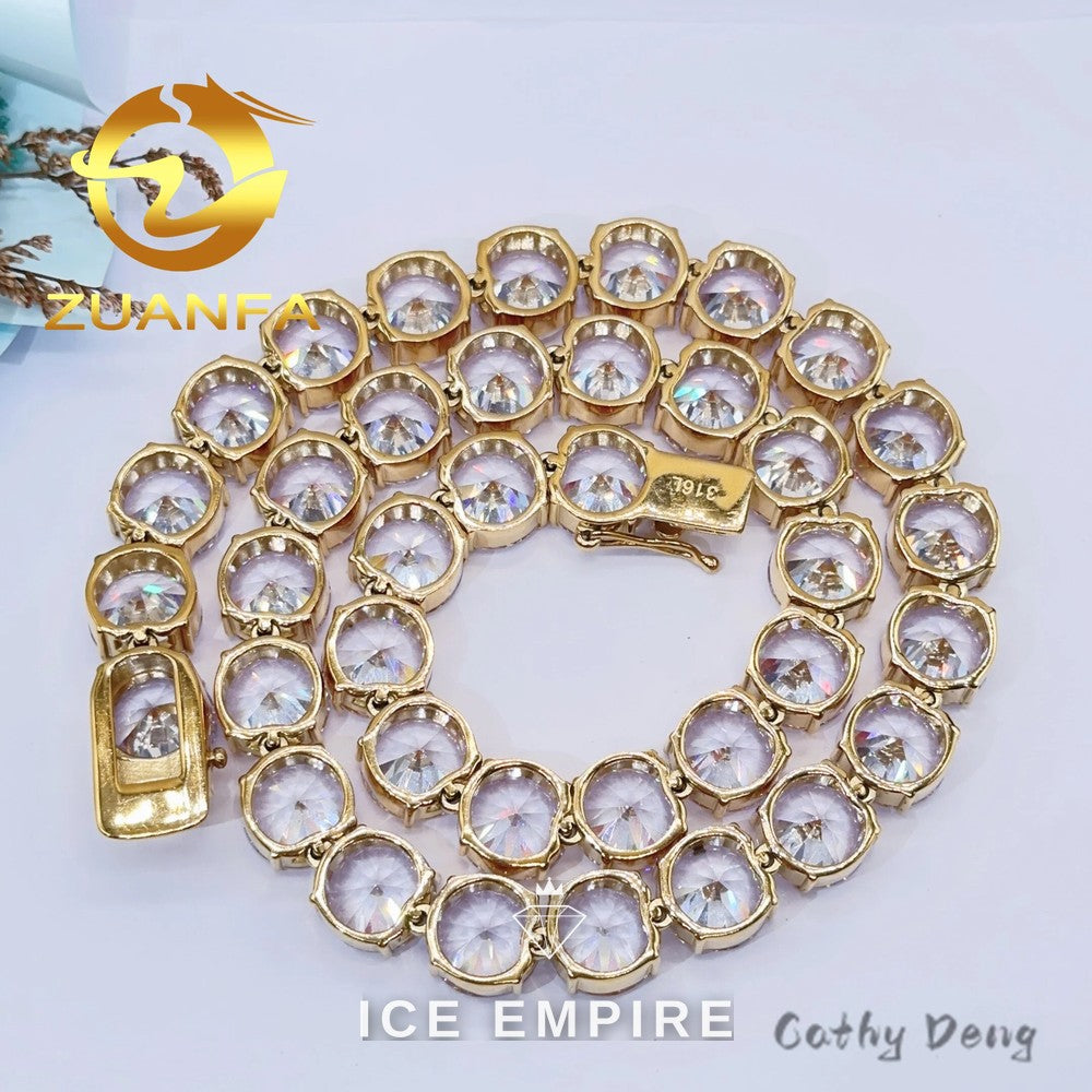 Iced Out Gold Plated Moissanite Cuban Chain