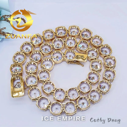 Iced Out Gold Plated Moissanite Cuban Chain