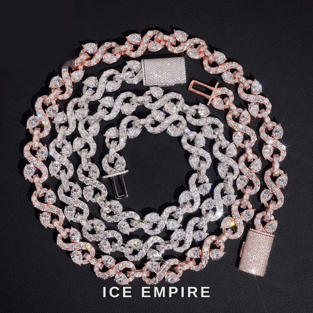 Iced Out Rose Gold Plated Moissanite Cuban Chain