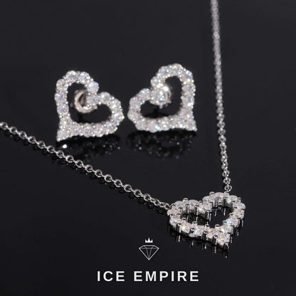 Iced Out Heart Rose Gold Plated Moissanite Earrings